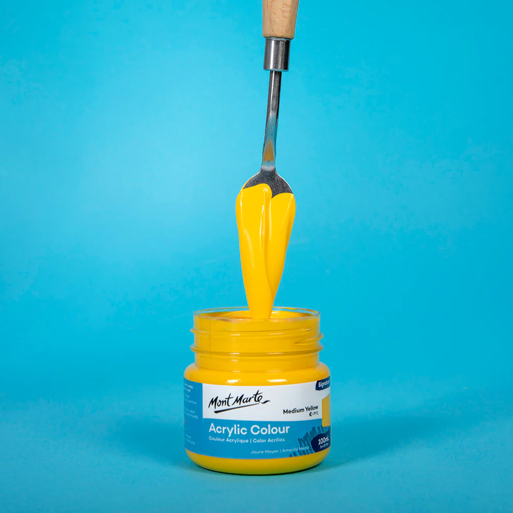 Acrylic Colour Paint Signature 100ml - Medium Yellow - Image 2