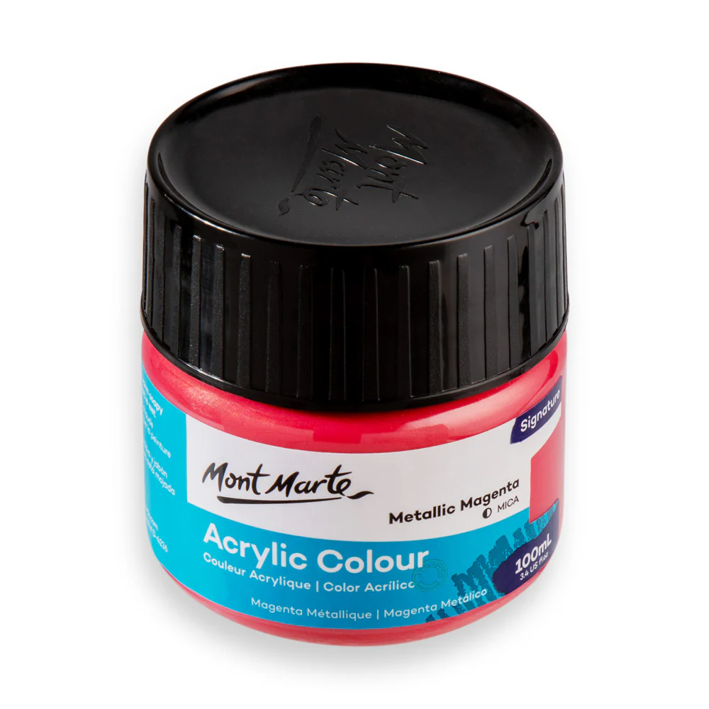 Acrylic Colour Paint Signature 100ml - Metallic Magenta - Image 4