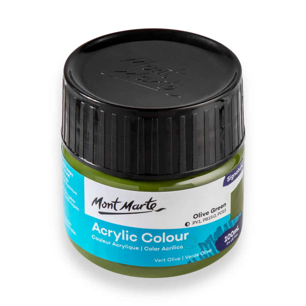 Acrylic Colour Paint Signature 100ml - Olive Green - Image 4