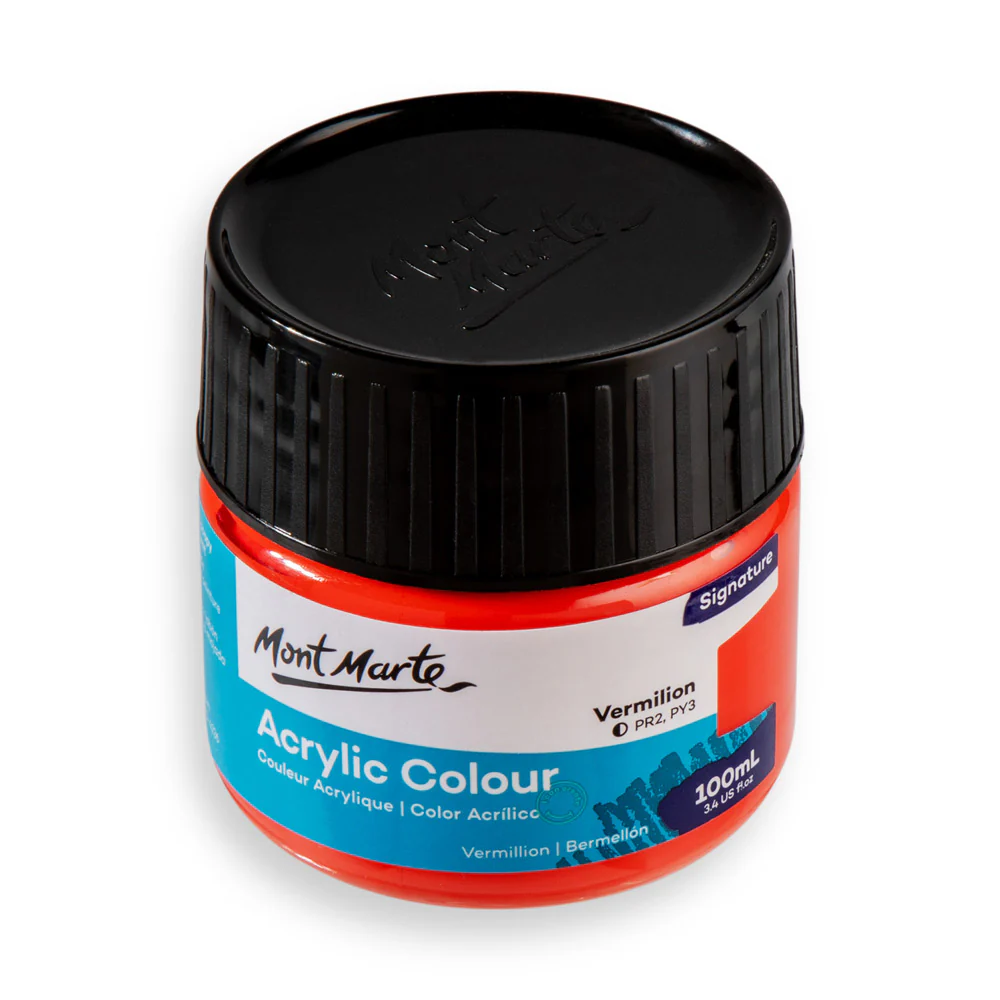 Acrylic Colour Paint Signature 100ml - Vermillion - Image 4