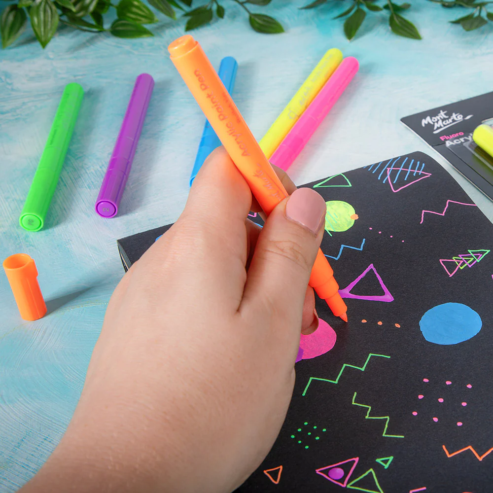 Fluoro Acrylic Paint Pens Fine Tip Signature 6pc - Image 5