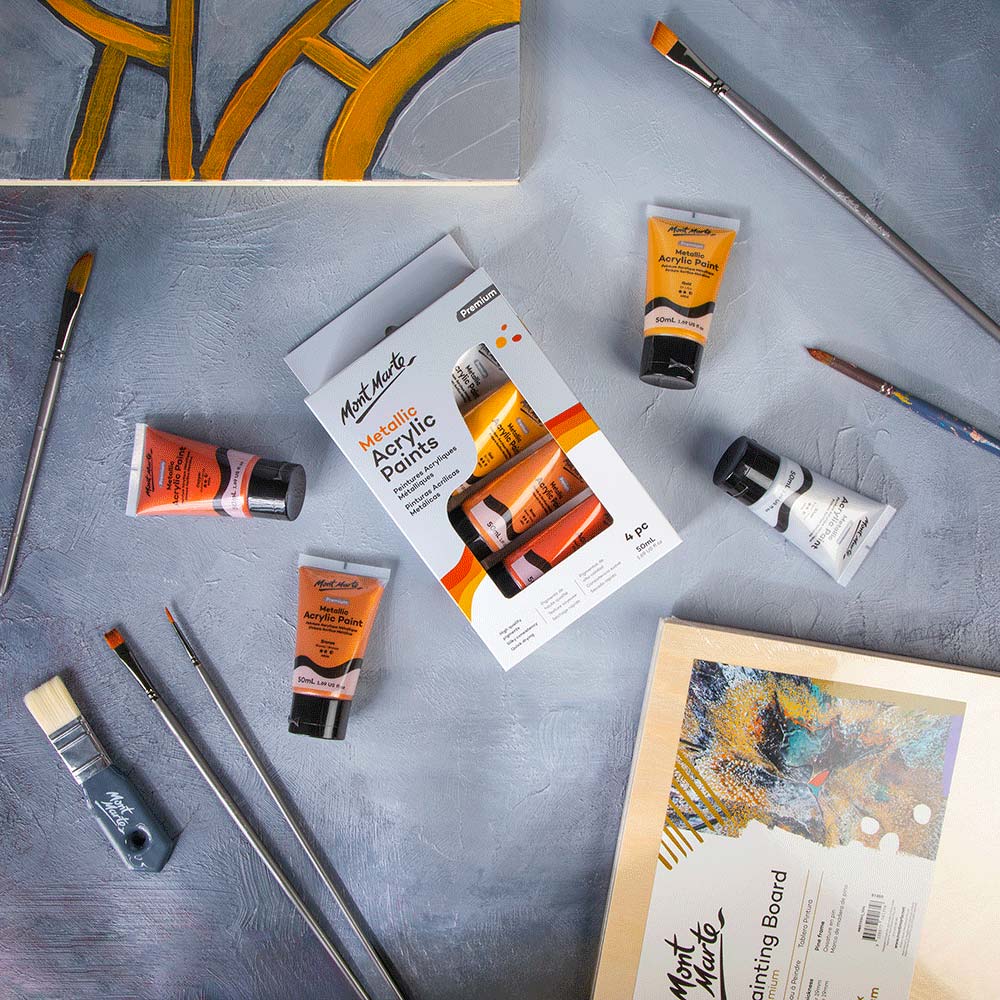 Metallic Acrylic Paint Set 4pc x 50ml - Image 12