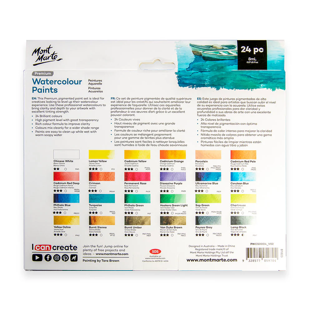 Watercolour Paints Premium 24pc x 8ml - Image 4