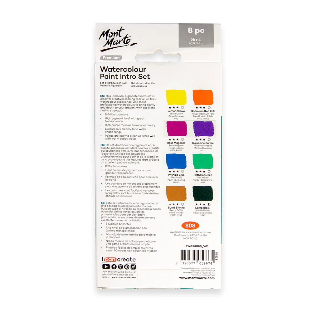 Watercolour Paints Premium Intro Set 8pc x 8ml - Image 4