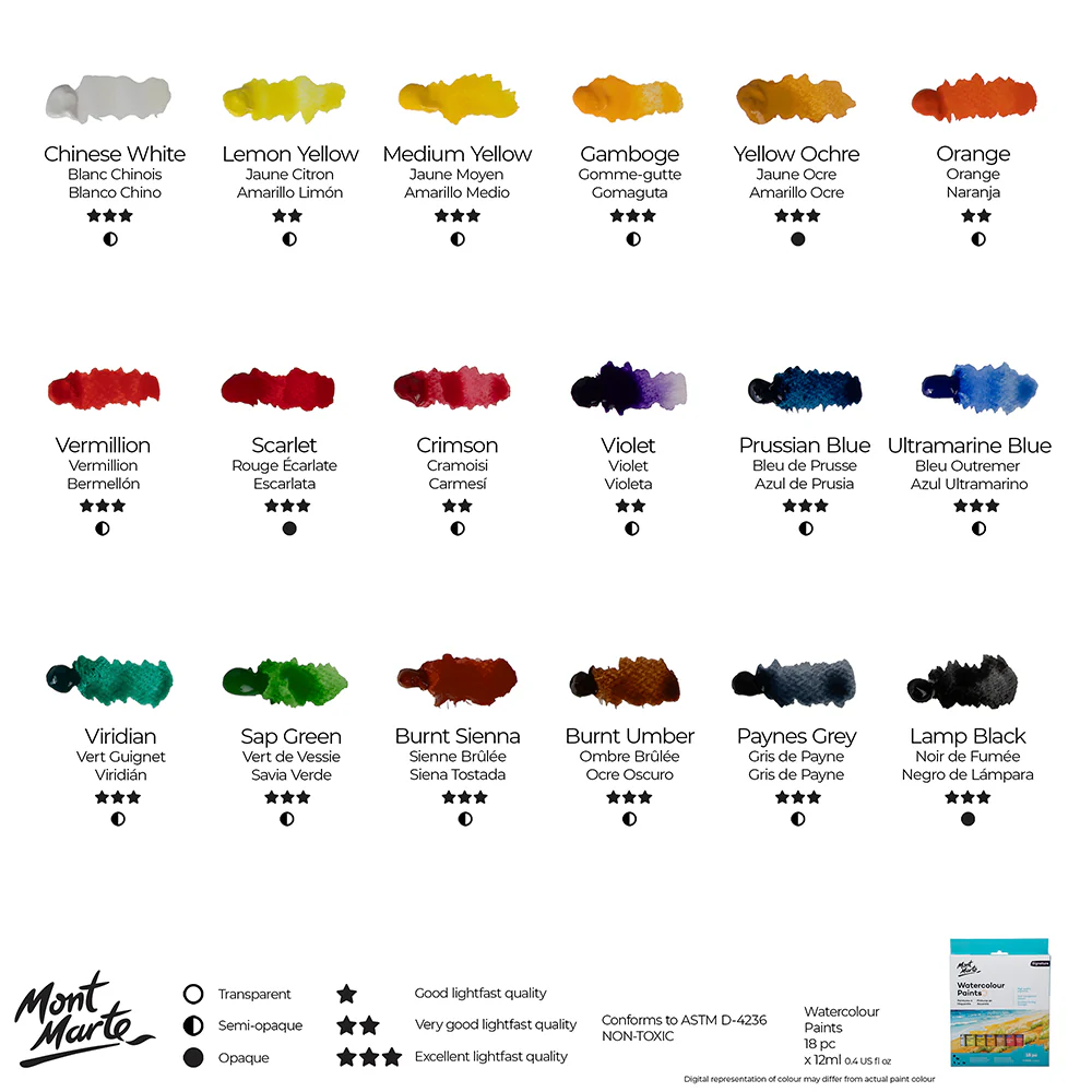 Watercolour Paint Set 18pc x 12ml - Image 11