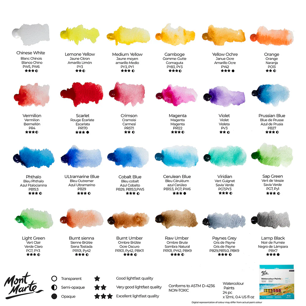 Watercolour Paint Set Signature 24pc x 12ml - Image 10