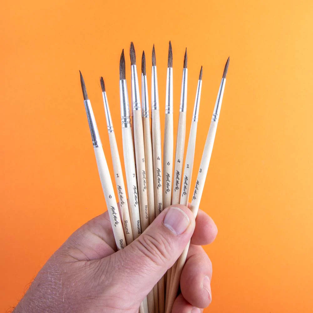 Natural Hair Art Brush Set Round Discovery 13pc - Image 2