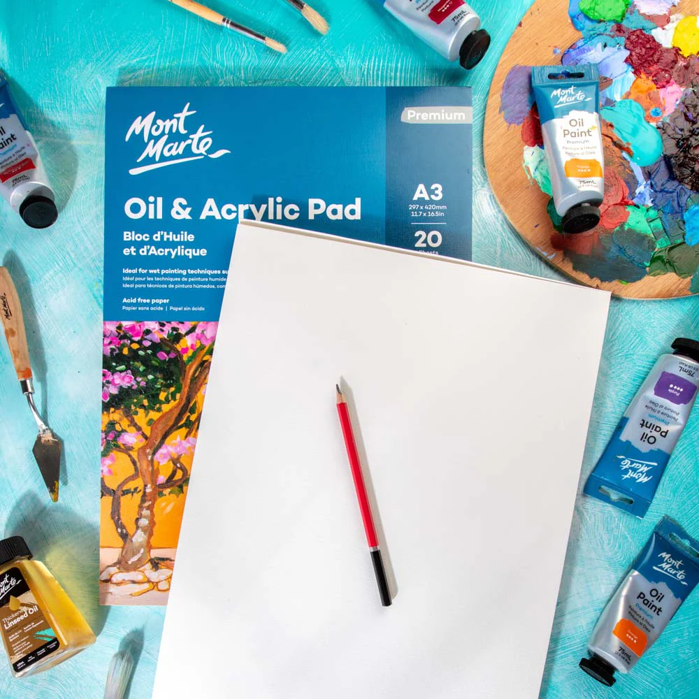Oil & Acrylic Pad Premium A3 20 Sheets 350gsm - Image 9