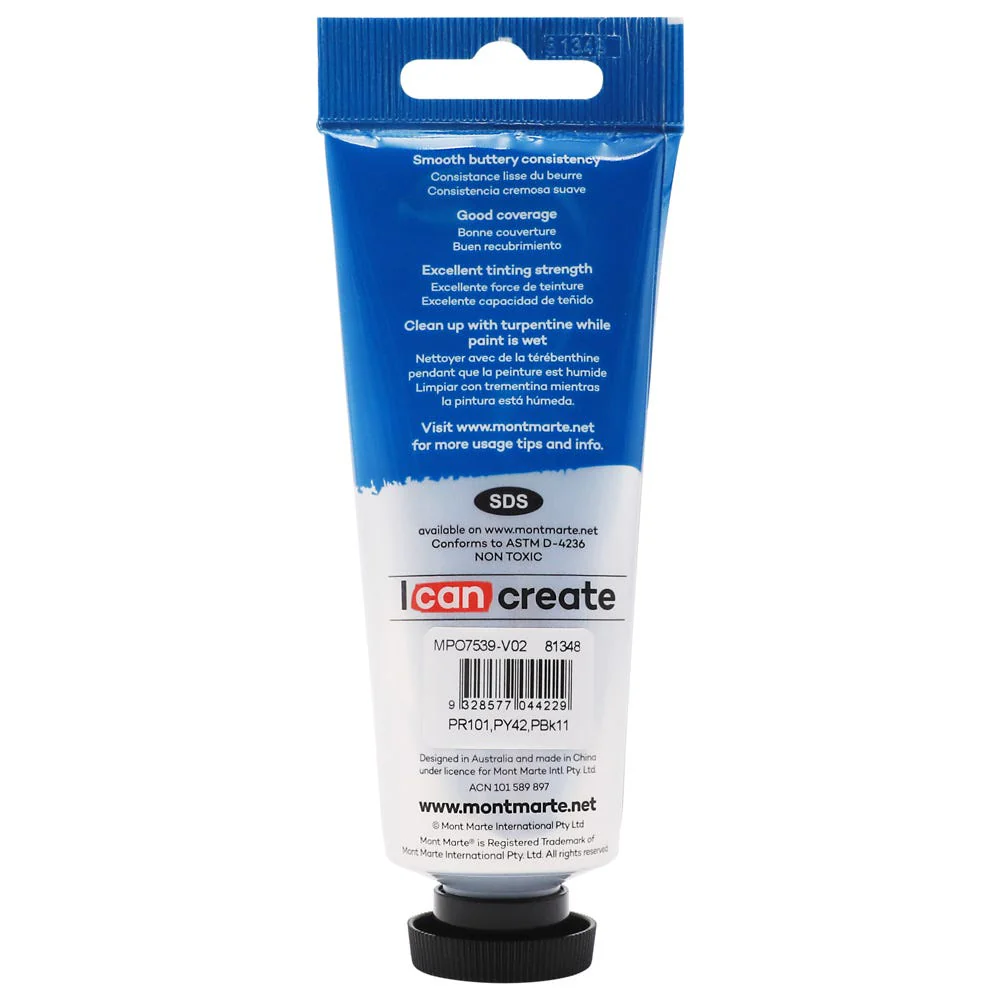 Oil Paint Premium 75ml Tube - Burnt Umber - Image 2