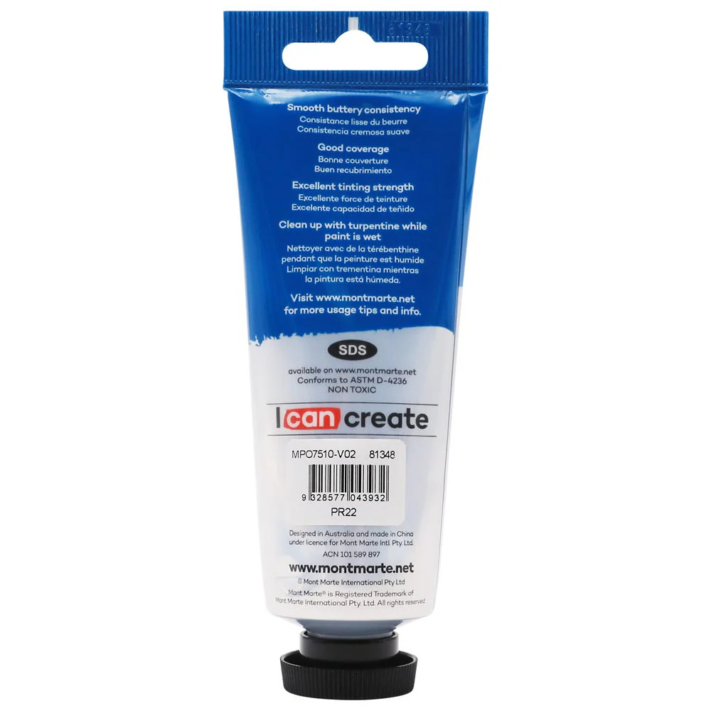 Oil Paint Premium 75ml Tube - Cadmium Red - Image 2