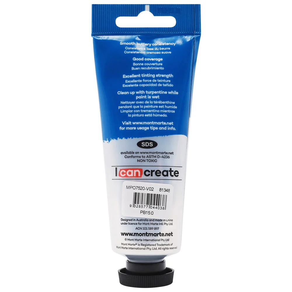 Oil Paint Premium 75ml Tube - Phthalo Blue - Image 2