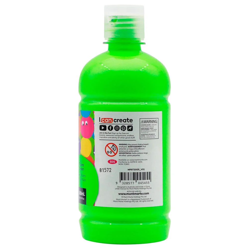 Poster Paint 500ml - Fluoro Green - Image 2