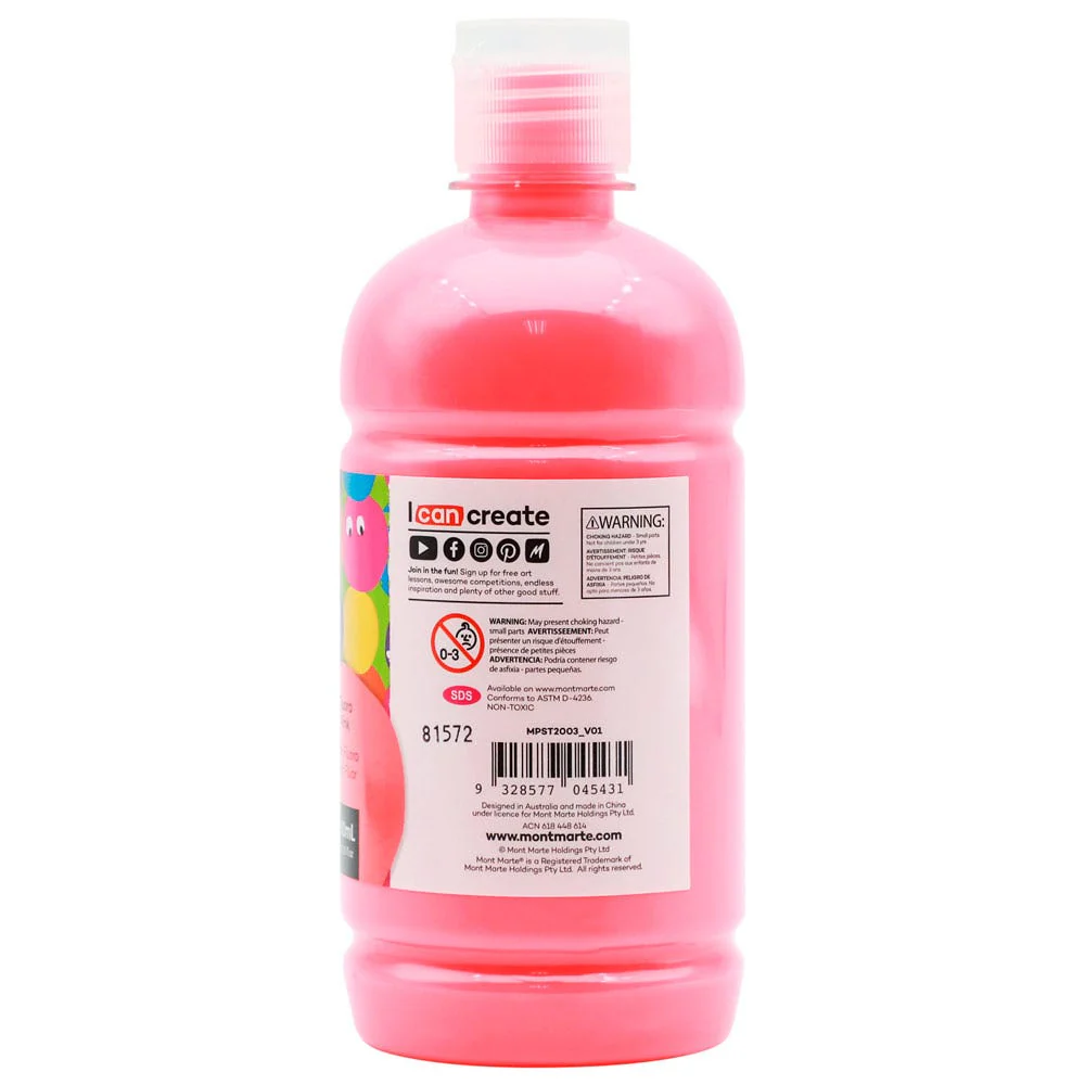 Poster Paint 500ml - Fluoro Pink - Image 2