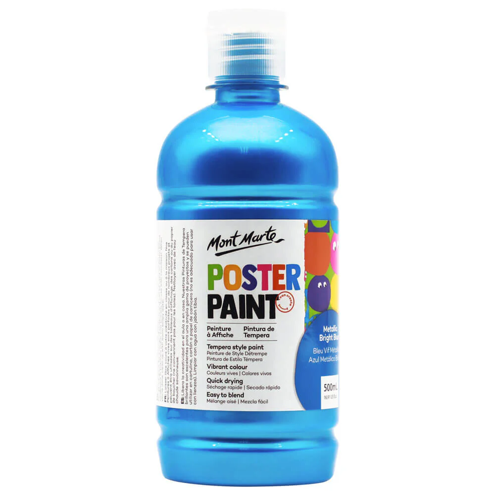 Poster Paint 500ml - Metallic Bright Blue