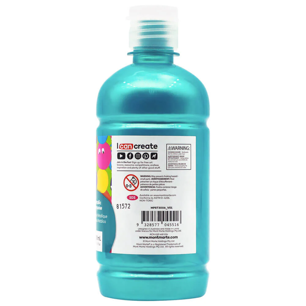Poster Paint 500ml - Metallic Turquoise - Image 2