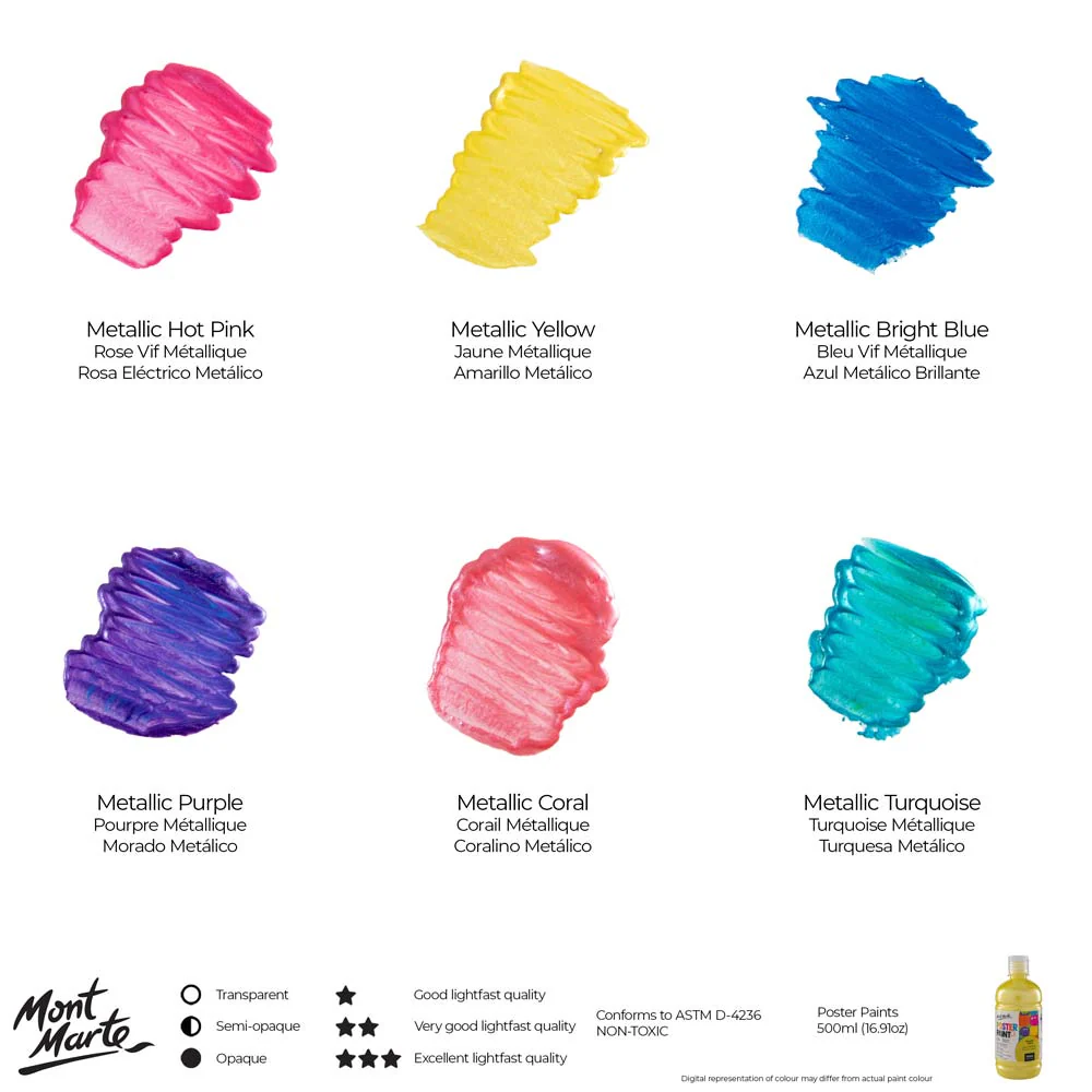 Poster Paint 500ml - Metallic Yellow - Image 10