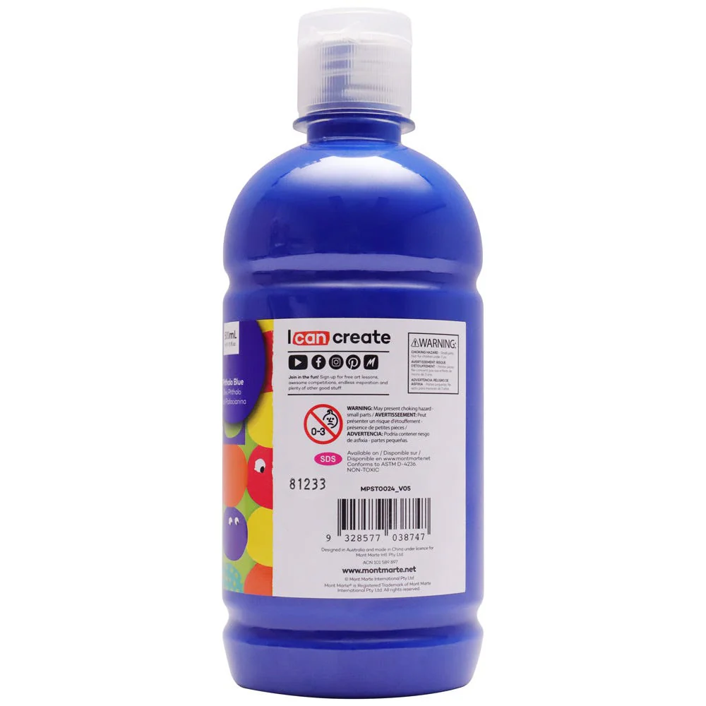 Poster Paint 500ml - Phthalo Blue - Image 2