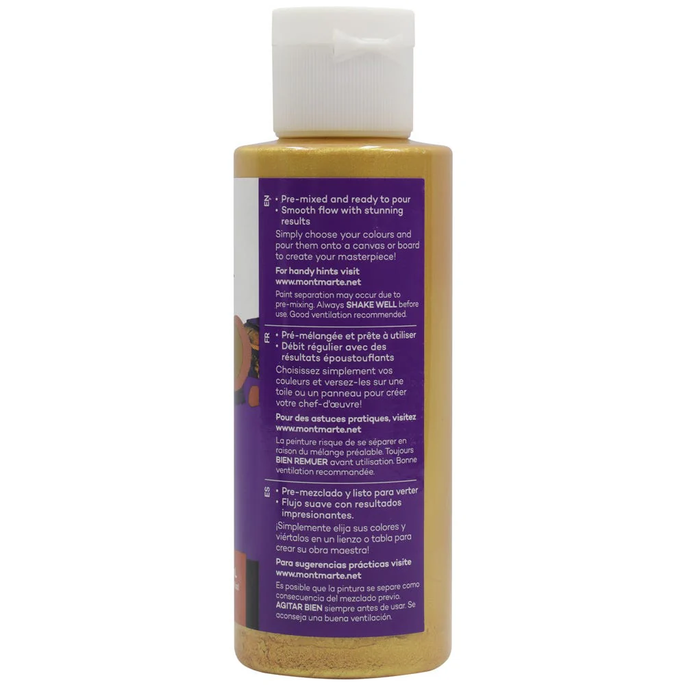 Pouring Acrylic Paint Premium 120ml Bottle - Gold - Image 3