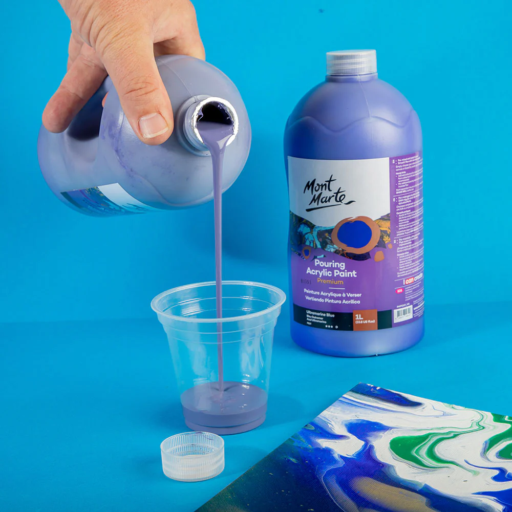 Pouring Acrylic Paint Premium 1L Bottle - Dark Purple - Image 5