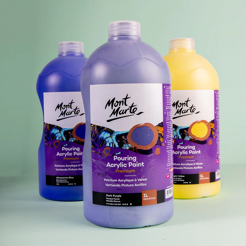 Pouring Acrylic Paint Premium 1L Bottle - Dark Purple - Image 7