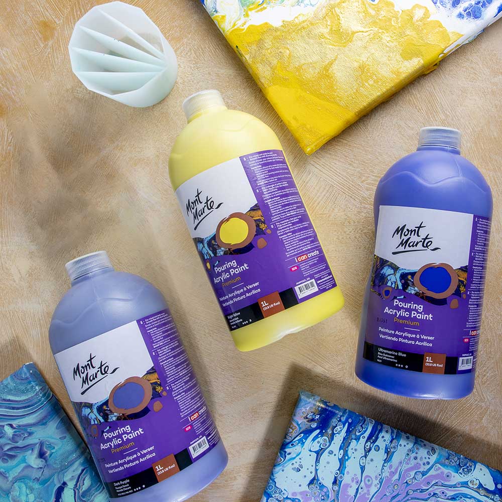 Pouring Acrylic Paint Premium 1L Bottle - Dark Purple - Image 9