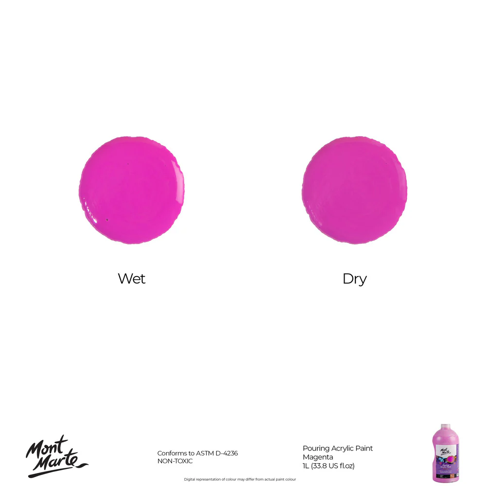 Pouring Acrylic Paint Premium 1L Bottle - Magenta - Image 10