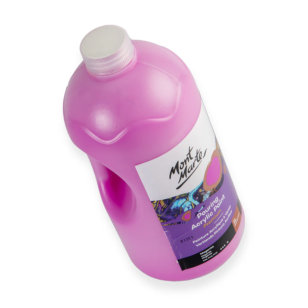 Pouring Acrylic Paint Premium 1L Bottle - Magenta - Image 2
