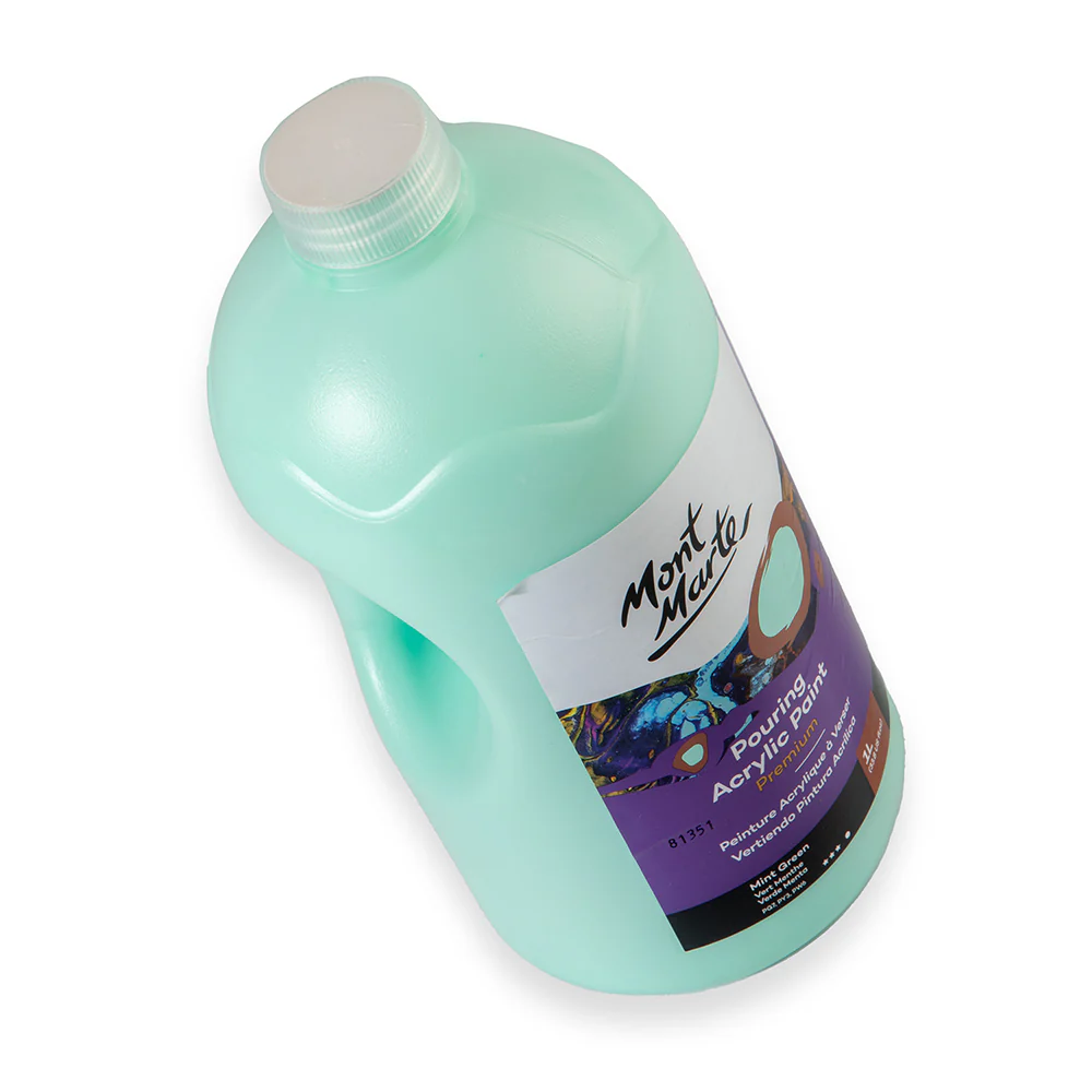 Pouring Acrylic Paint Premium 1L Bottle - Mint Green - Image 2