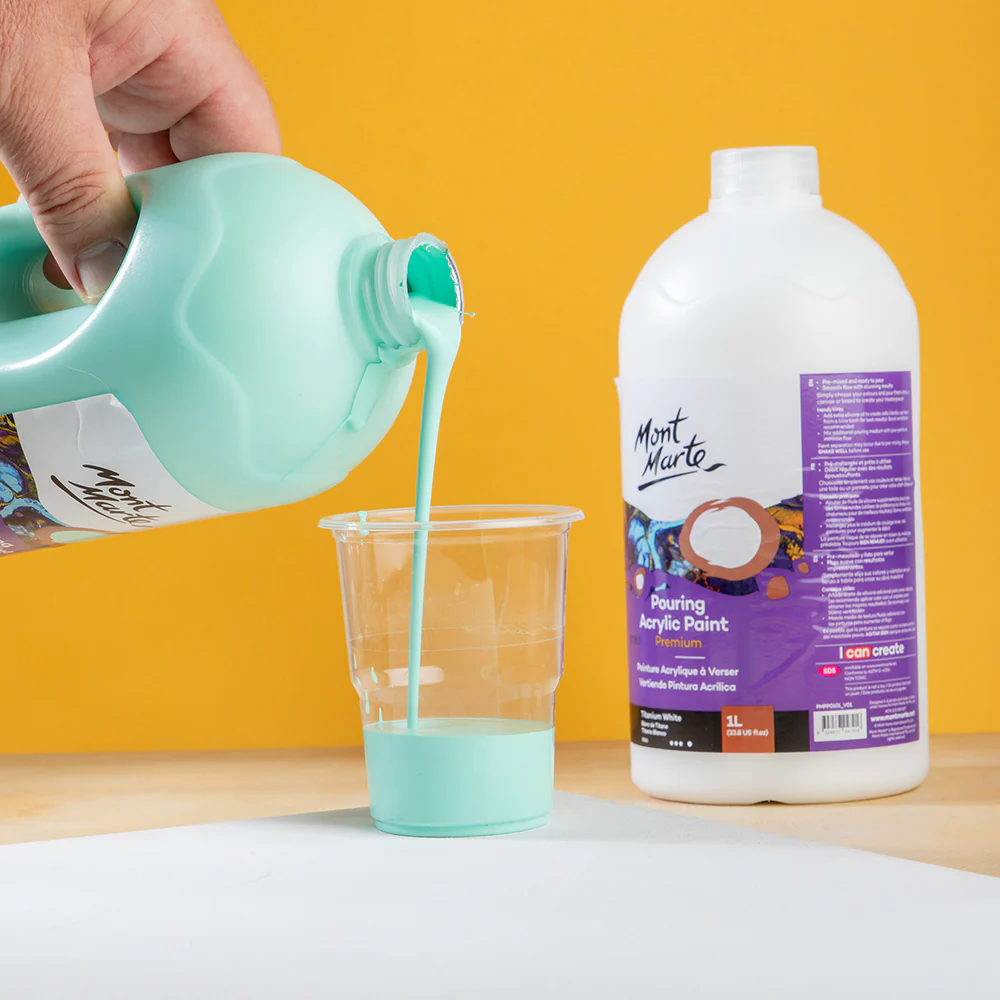 Pouring Acrylic Paint Premium 1L Bottle - Mint Green - Image 4