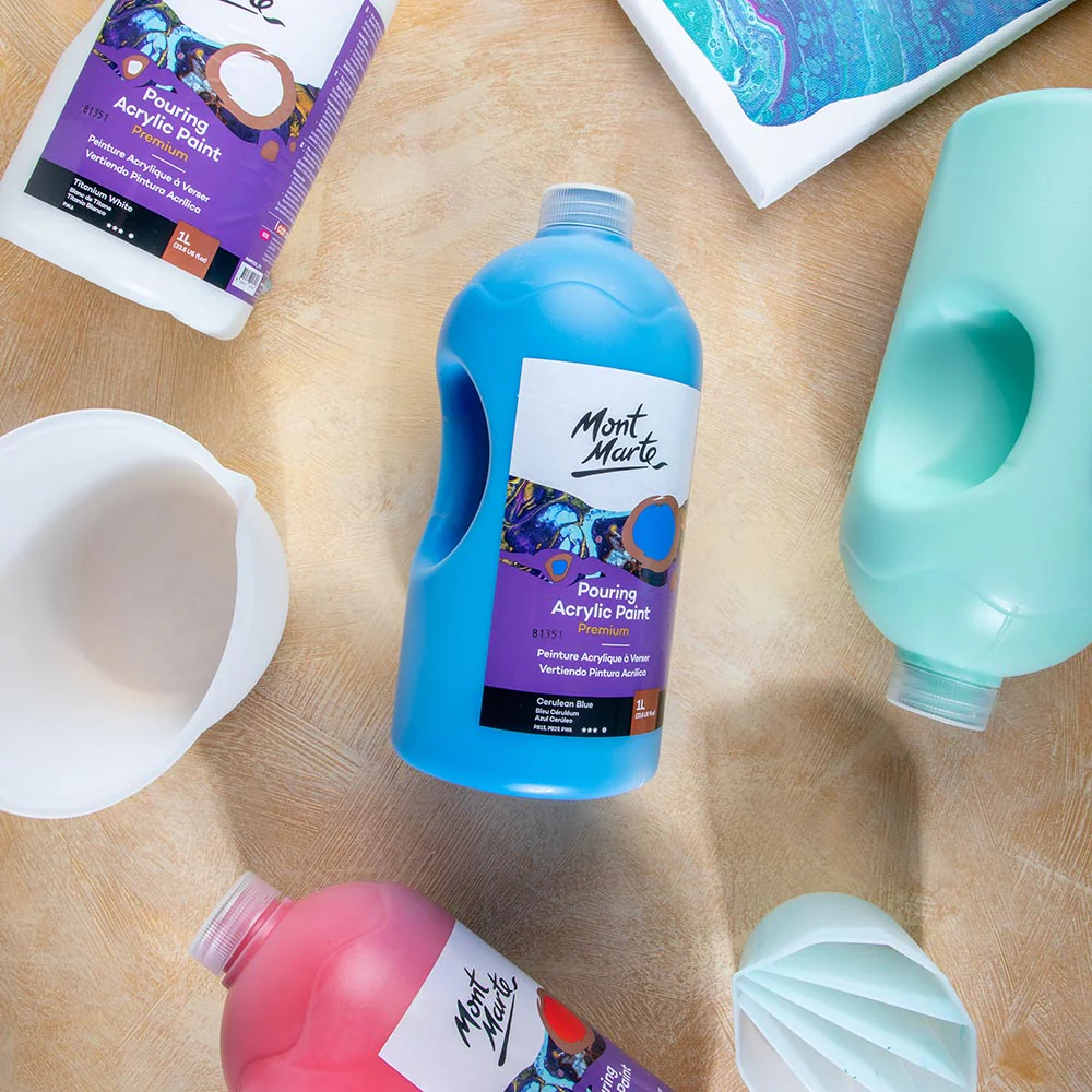 Pouring Acrylic Paint Premium 1L Bottle - Mint Green - Image 8