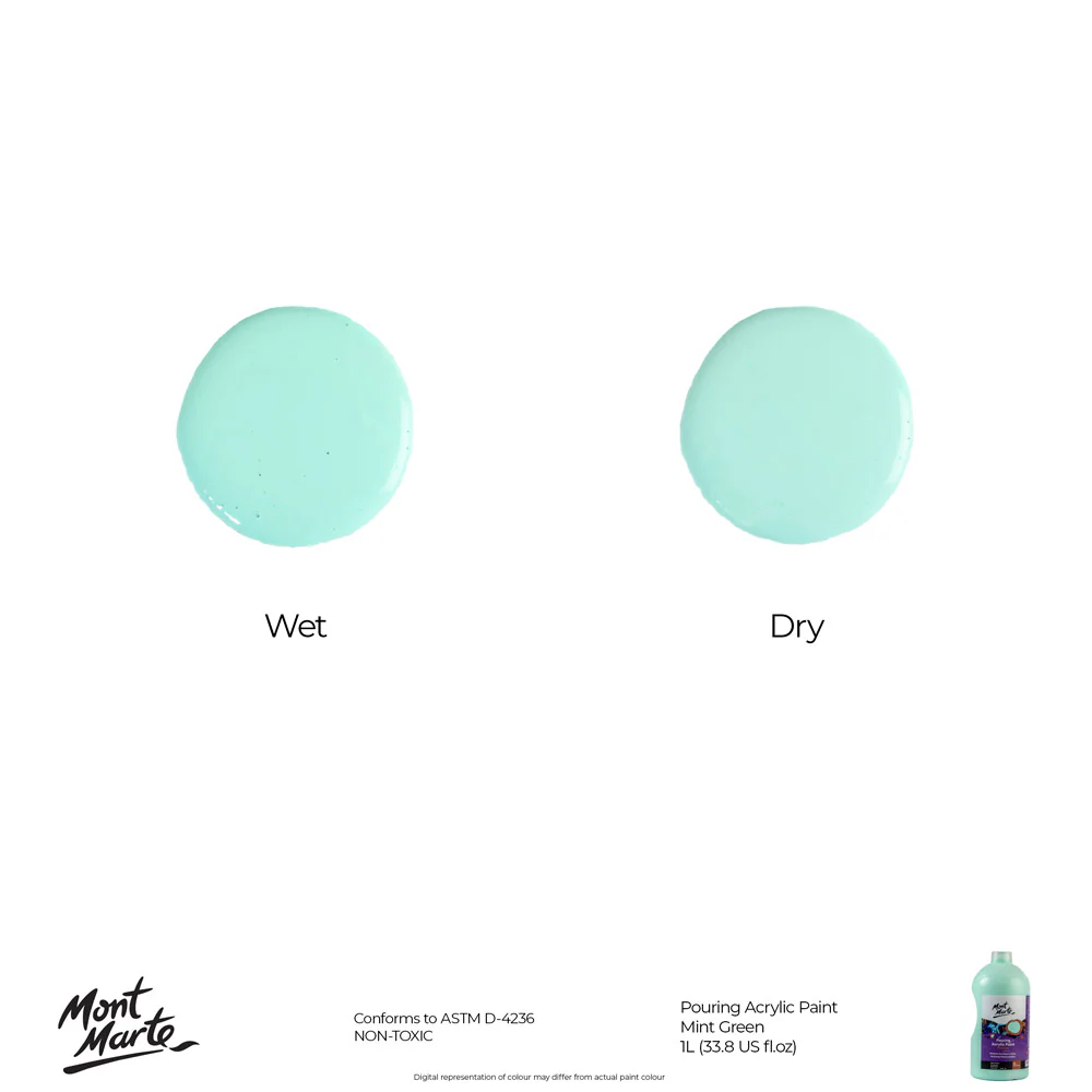 Pouring Acrylic Paint Premium 1L Bottle - Mint Green - Image 9