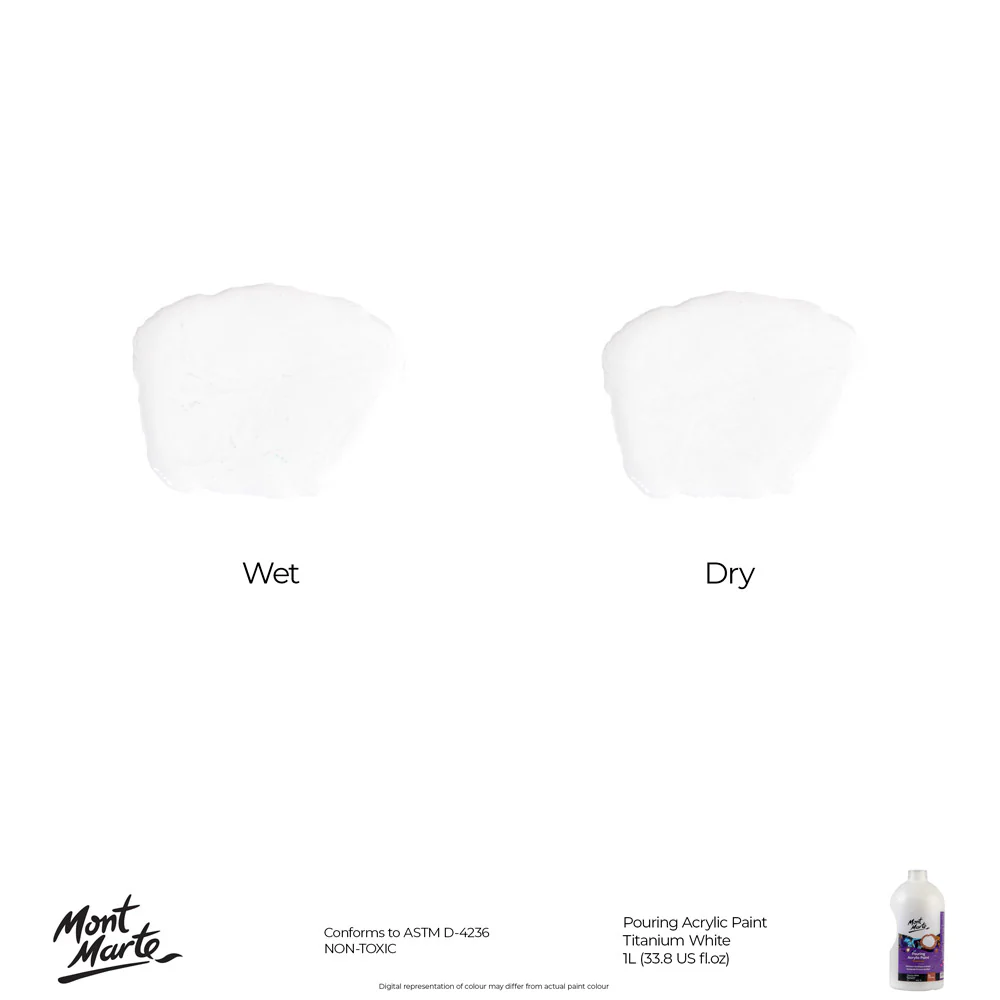 Pouring Acrylic Paint Premium 1L Bottle - Titanium White - Image 10