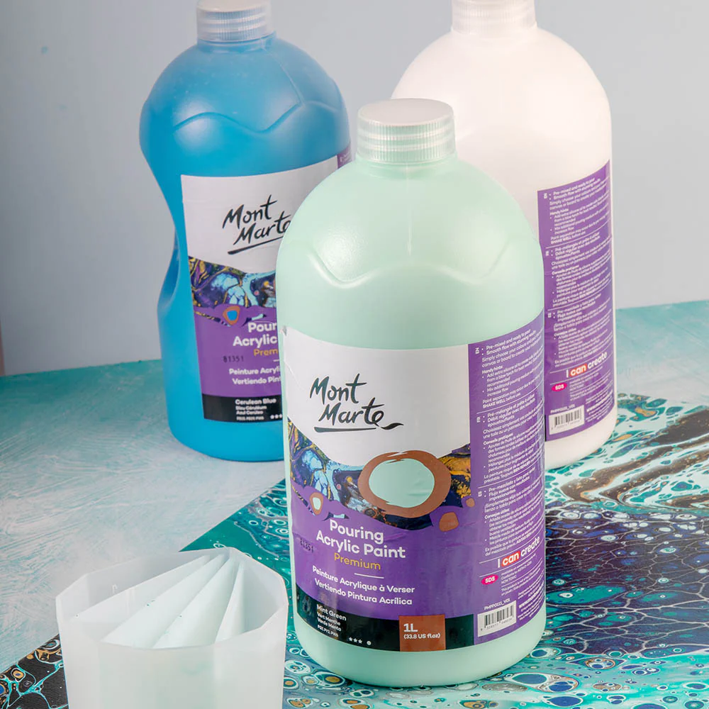 Pouring Acrylic Paint Premium 1L Bottle - Titanium White - Image 7