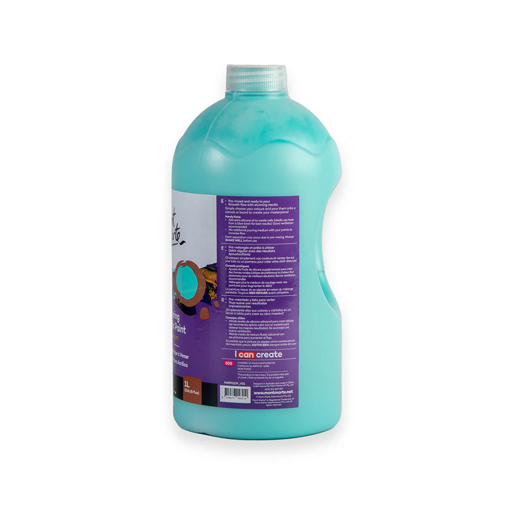 Pouring Acrylic Paint Premium 1L Bottle - Turquoise - Image 3