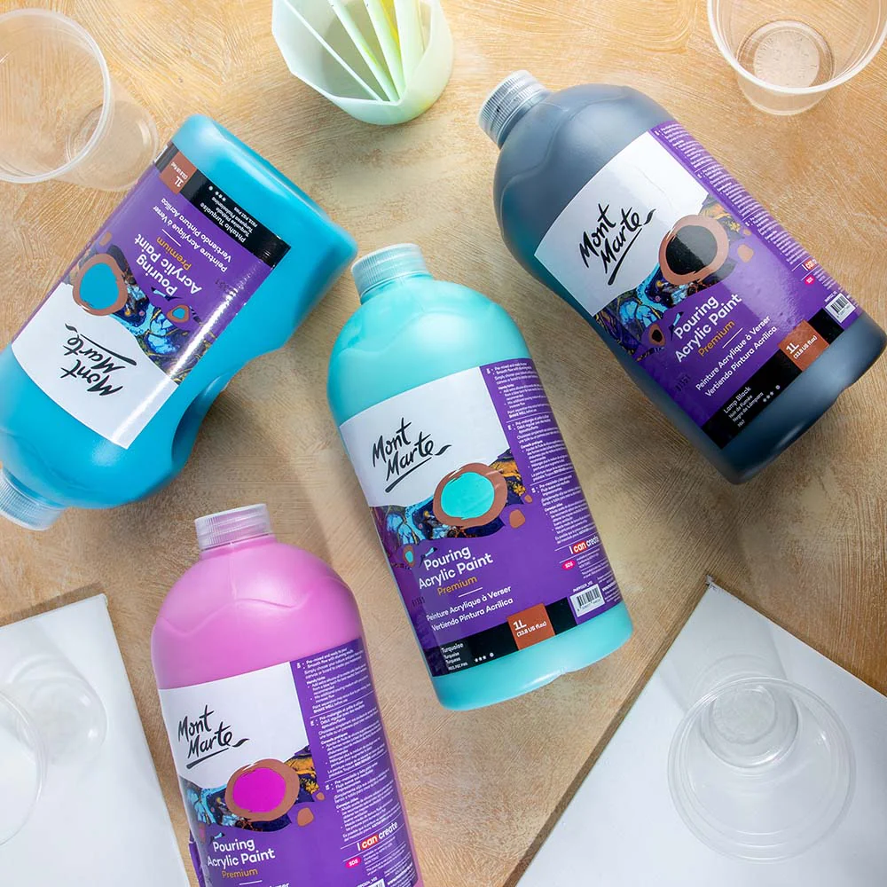 Pouring Acrylic Paint Premium 1L Bottle - Turquoise - Image 5