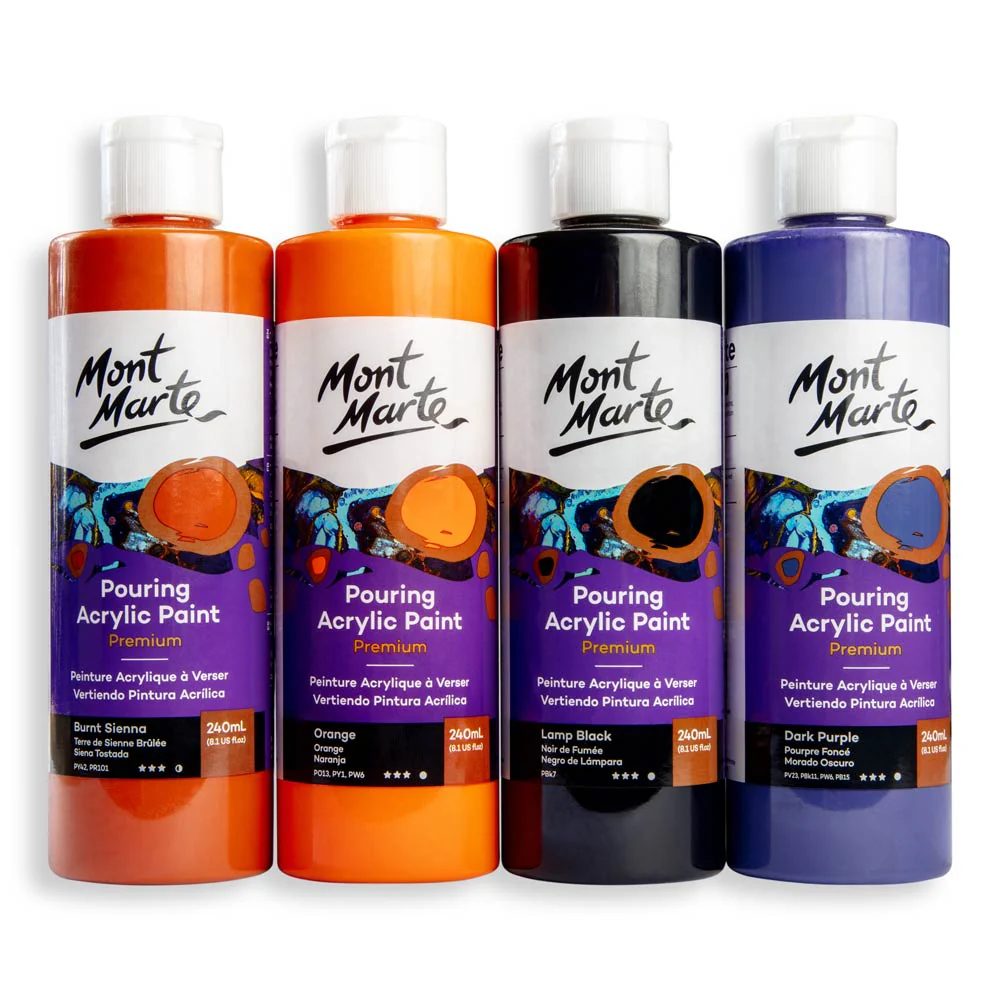 Pouring Acrylic Paint Premium 240ml - Burnt Sienna - Image 4