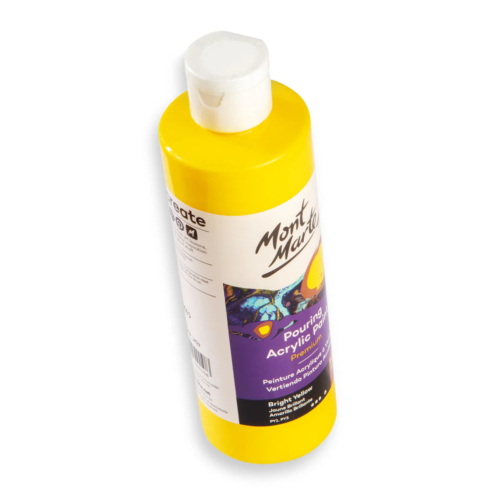 Pouring Acrylic Paint Premium 240ml - Bright Yellow - Image 2