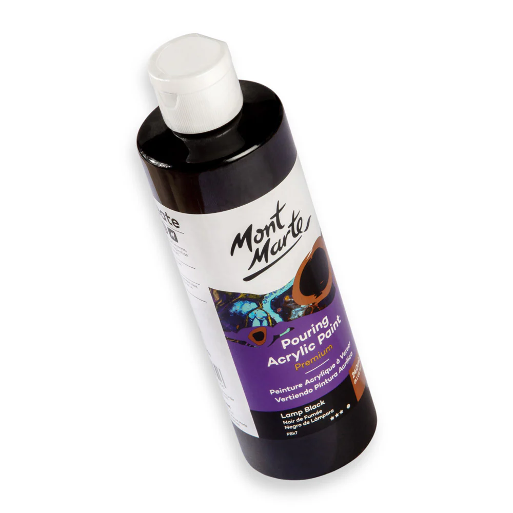 Pouring Acrylic Paint Premium 240ml - Lamp Black - Image 2