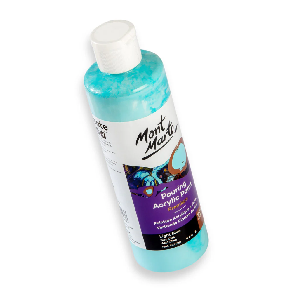 Pouring Acrylic Paint Premium 240ml - Light Blue - Image 2