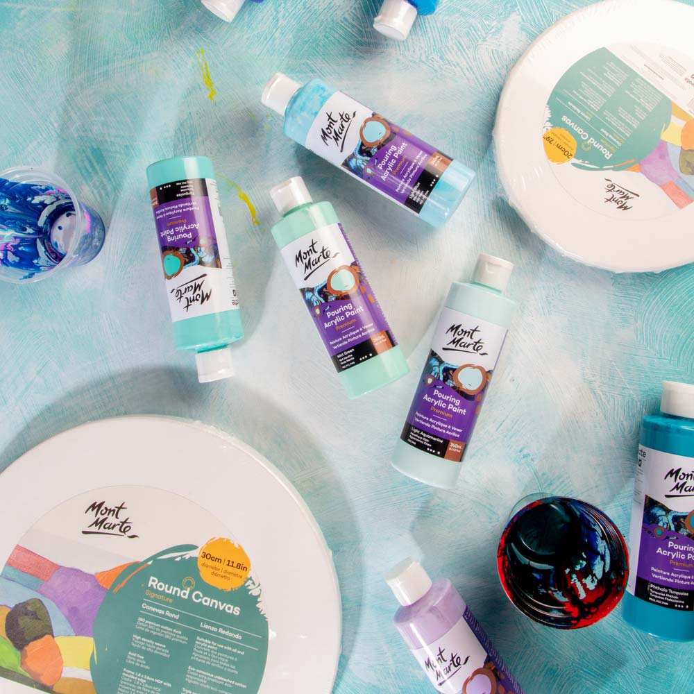 Pouring Acrylic Paint Premium 240ml - Light Blue - Image 8