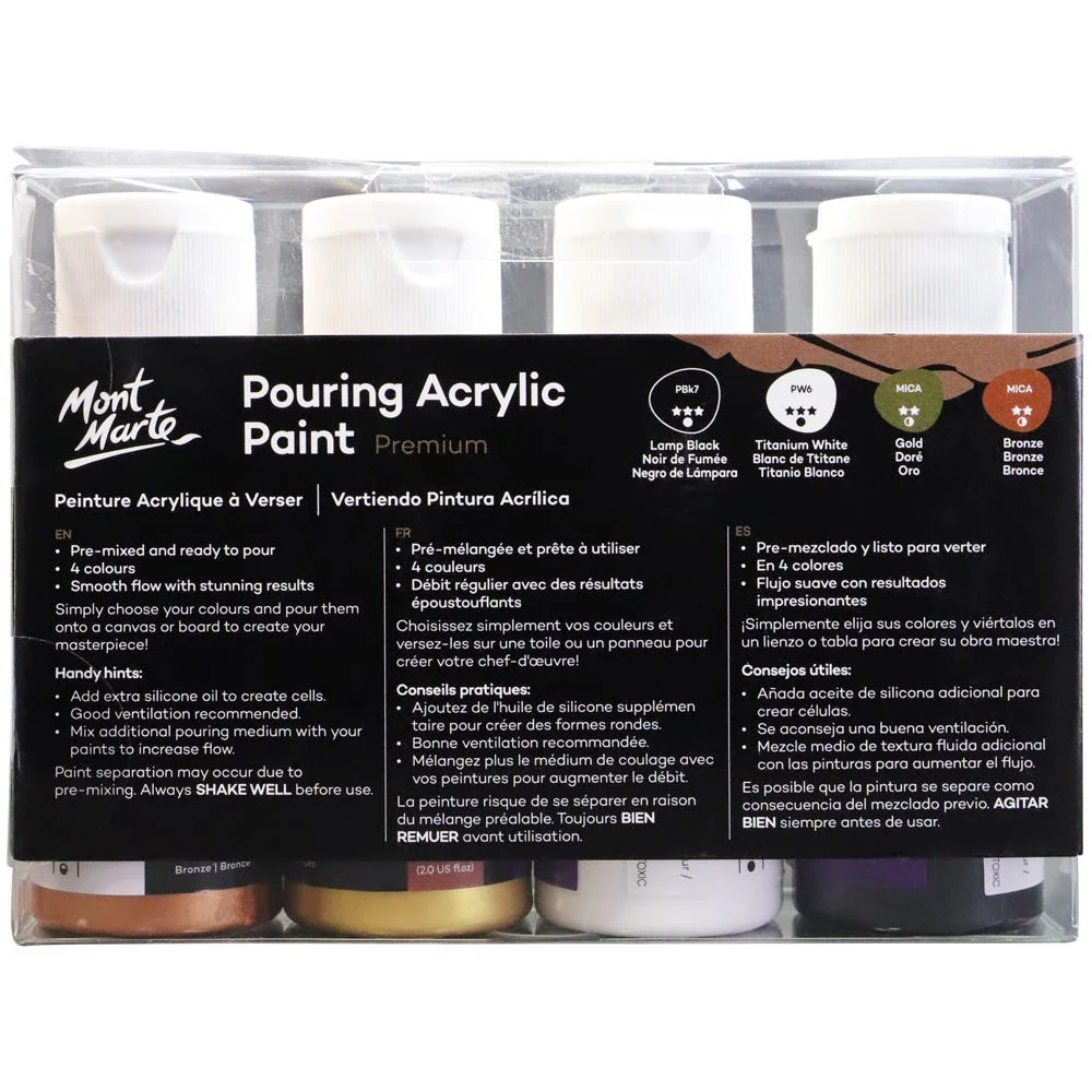 Pouring Acrylic Paint Set Premium 4pc x 60ml - Celestial - Image 2