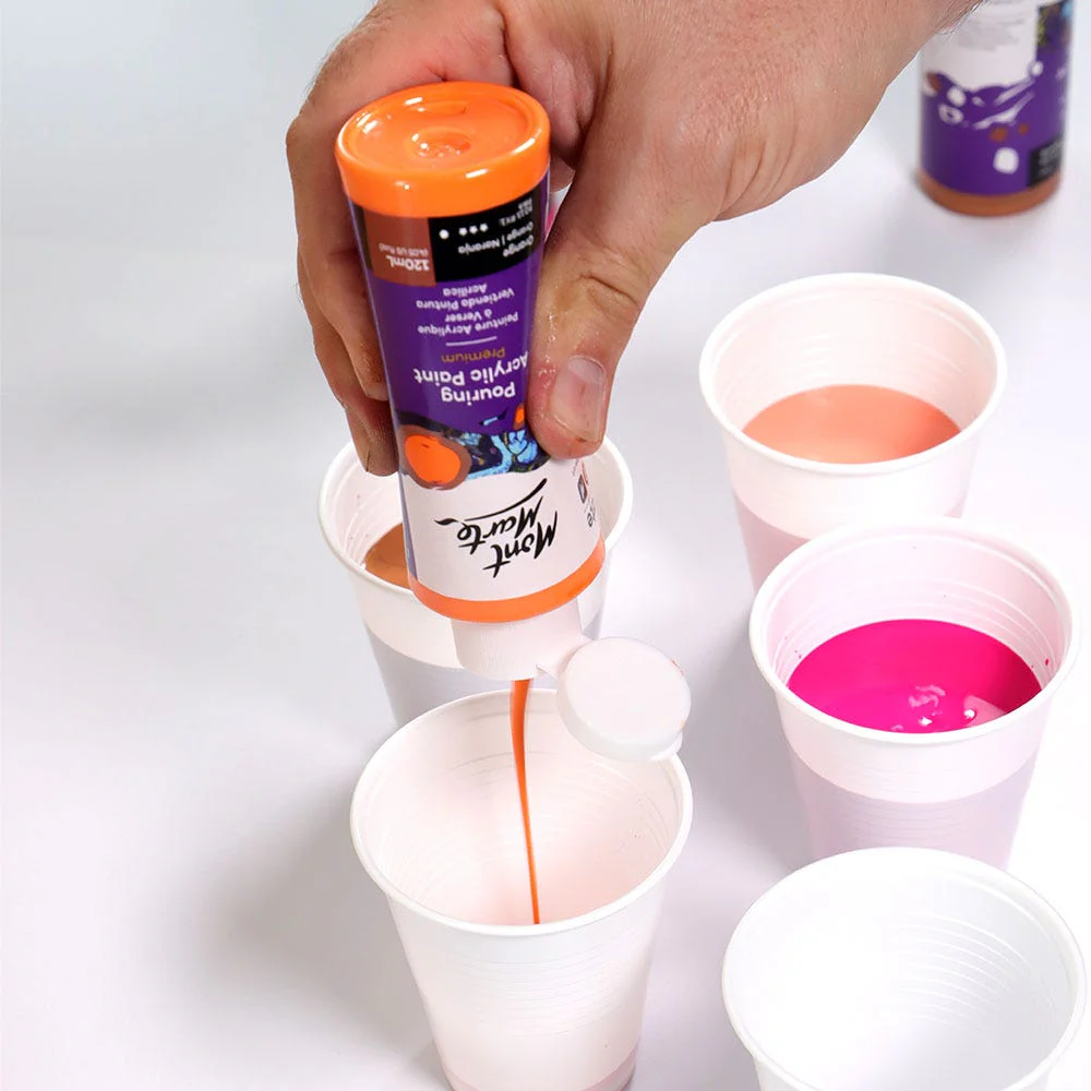 Pouring Acrylic Paint Set Premium 4pc x 120ml - Coral - Image 3