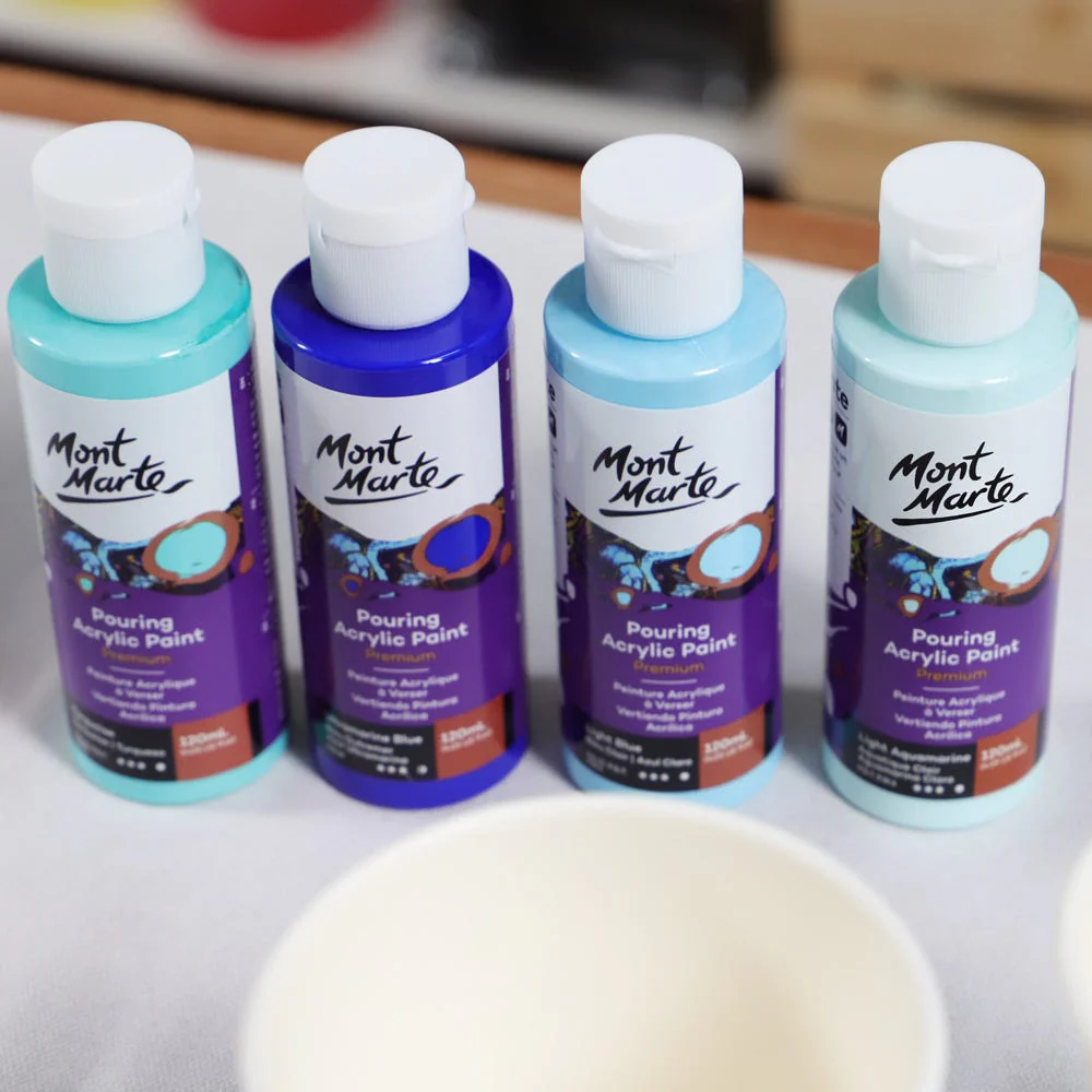 Pouring Acrylic Paint Set Premium 4pc x 120ml - Marina - Image 3