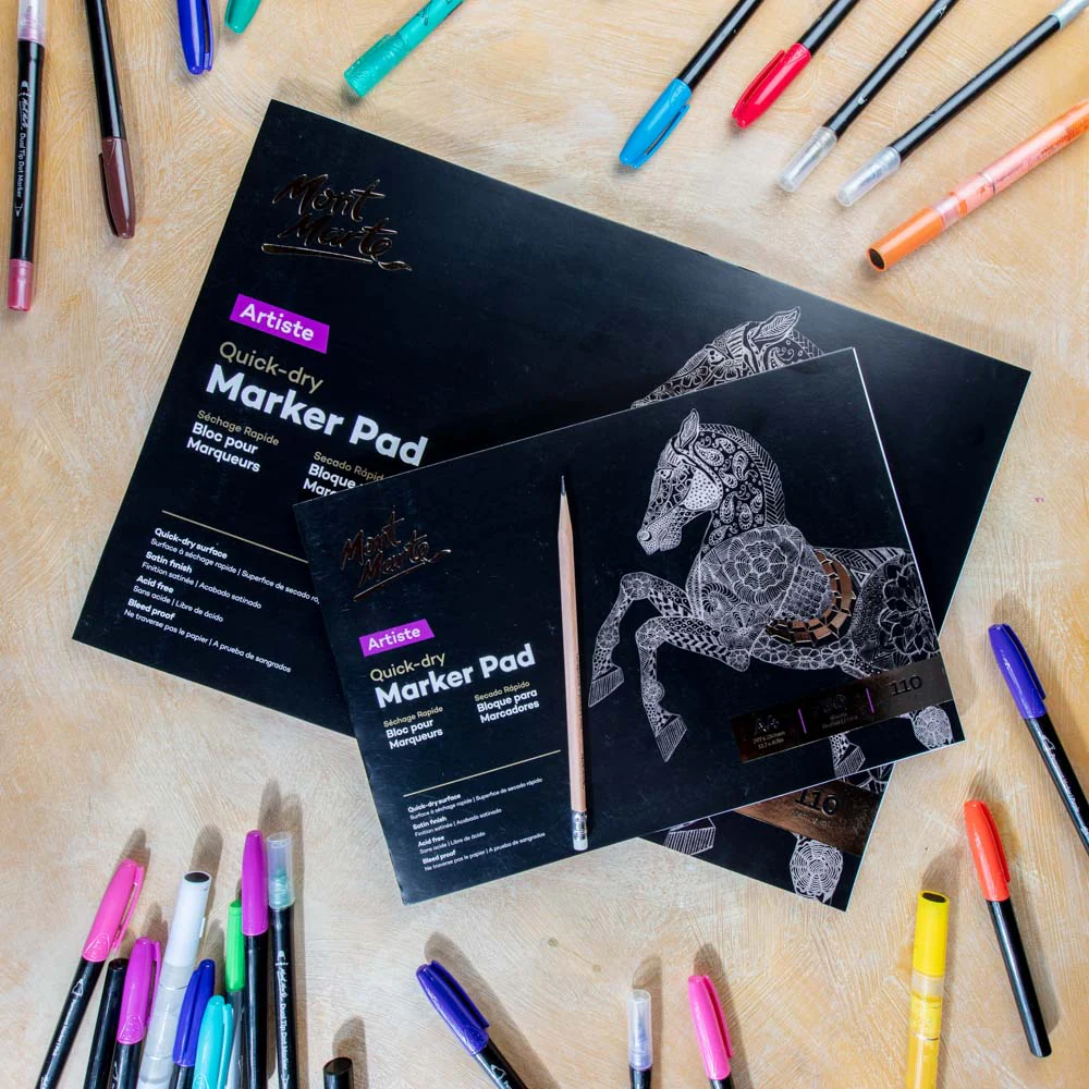 Quick Dry Marker Pad Artiste A4 30 Sheets 110gsm - Image 9