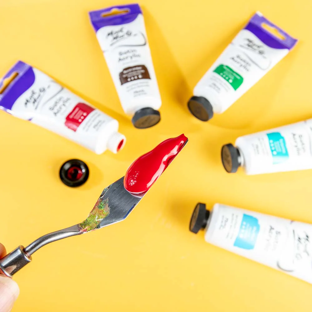 Satin Acrylic Paint Premium 75ml Tube - Crimson - Image 5