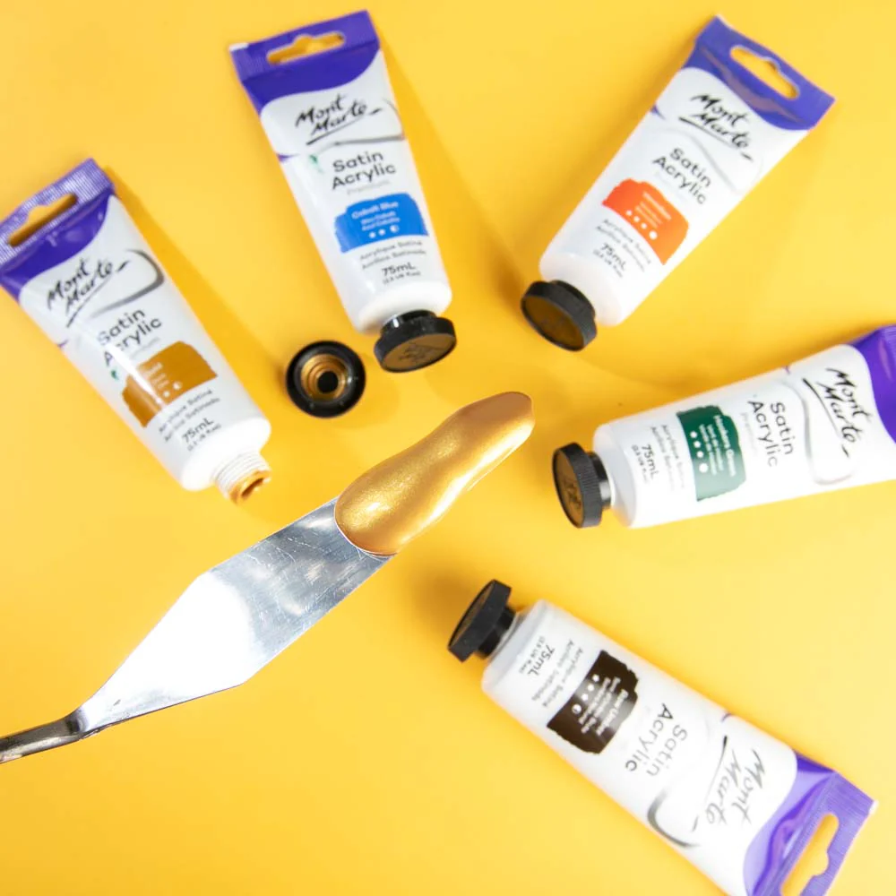 Satin Acrylic Paint Premium 75ml Tube - Gold - Image 7