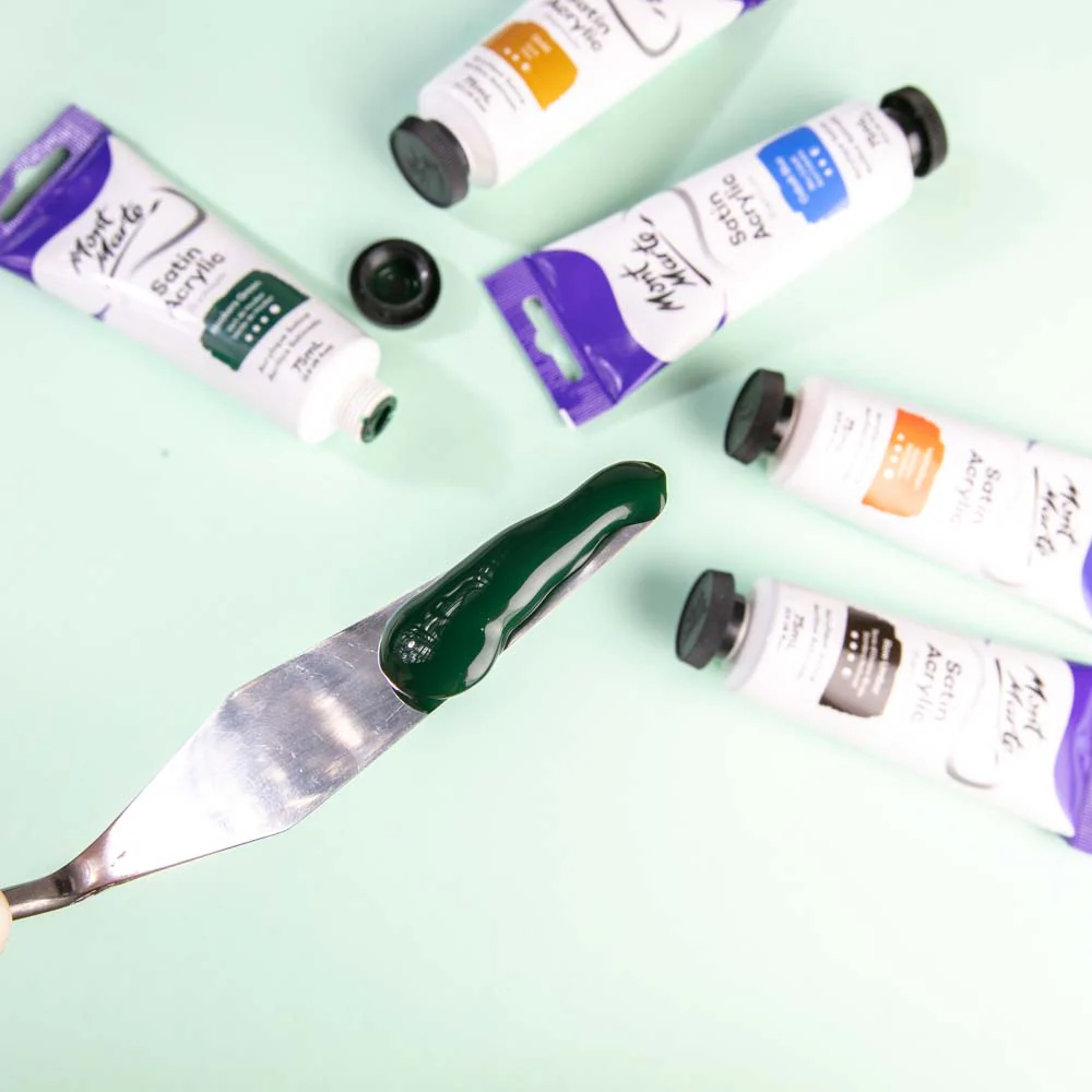 Satin Acrylic Paint Premium 75ml Tube - Hookers Green - Image 7