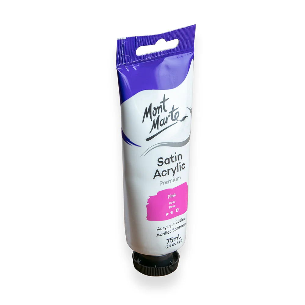 Satin Acrylic Paint Premium 75ml Tube - Pink - Image 2