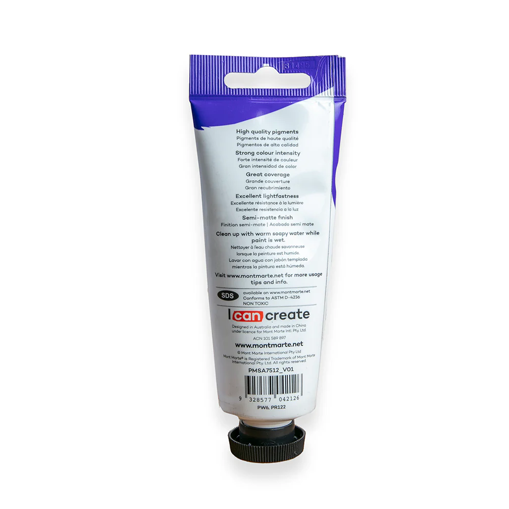 Satin Acrylic Paint Premium 75ml Tube - Pink - Image 3
