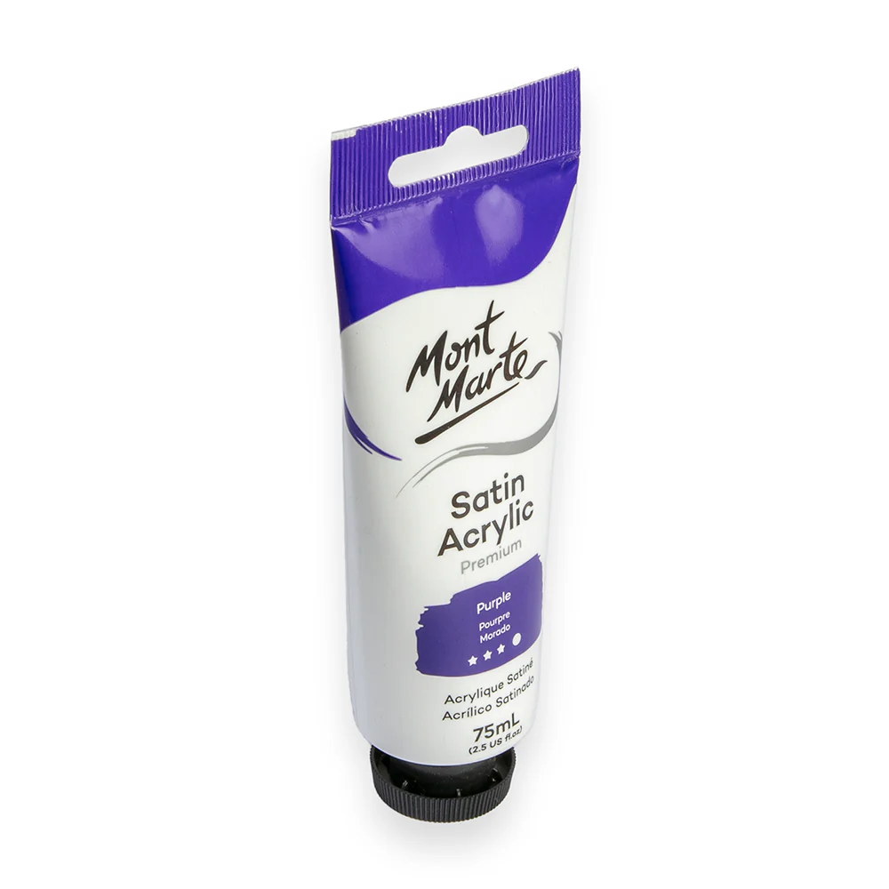 Satin Acrylic Paint Premium 75ml Tube - Purple - Image 2